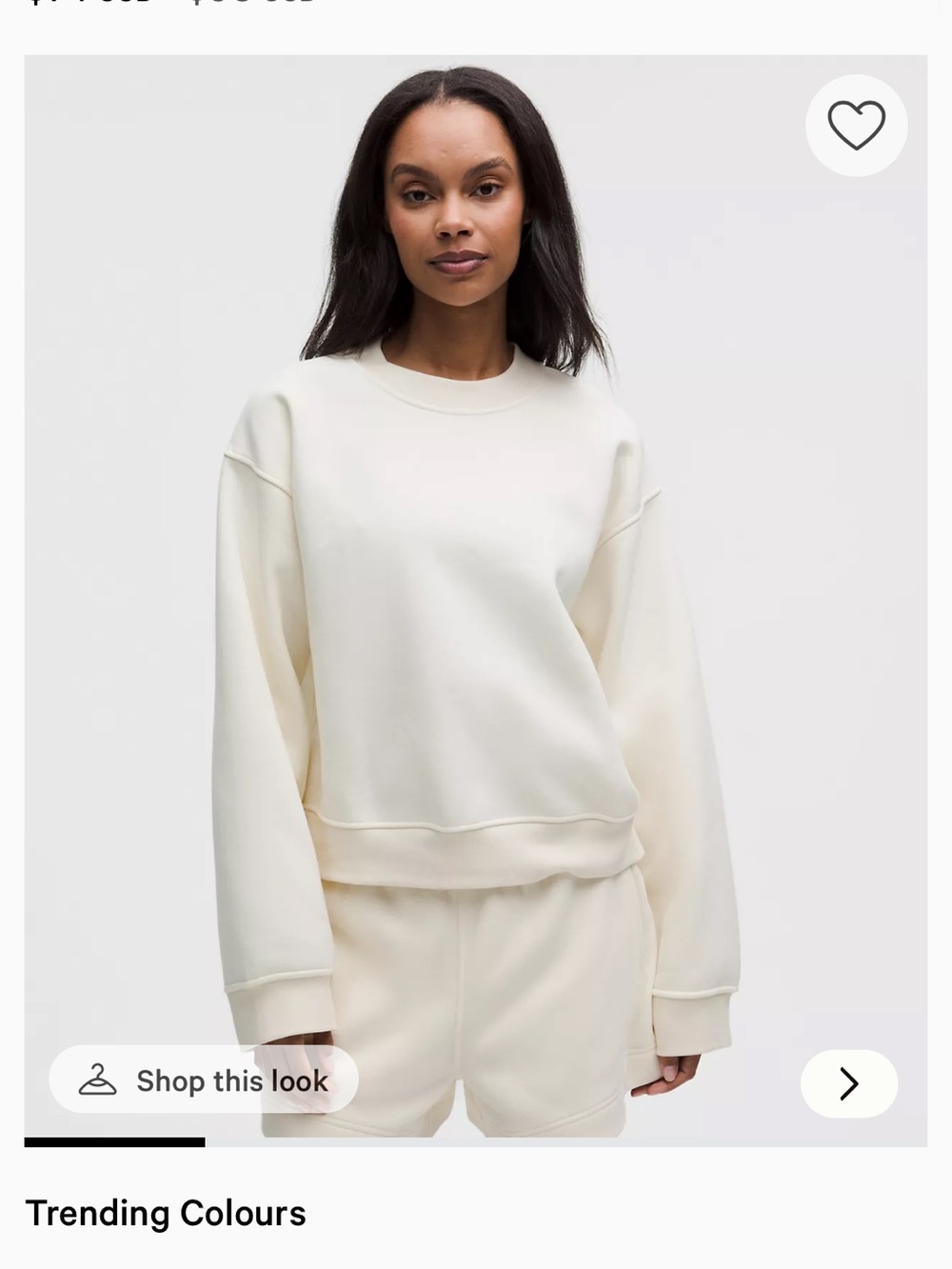 Classic women’s Lululemon Crewneck Sweatshirt in White